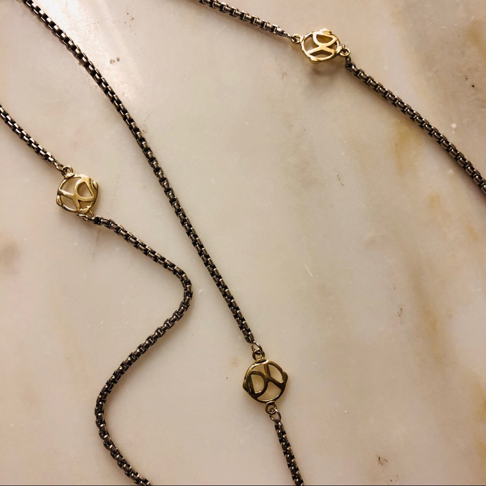 David Yurman 72” long logo station necklace
